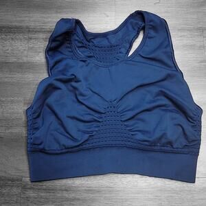 Sweaty Betty Stamina Longline Bra Blue M Athleisure Yoga Minimalist Gym Pilates